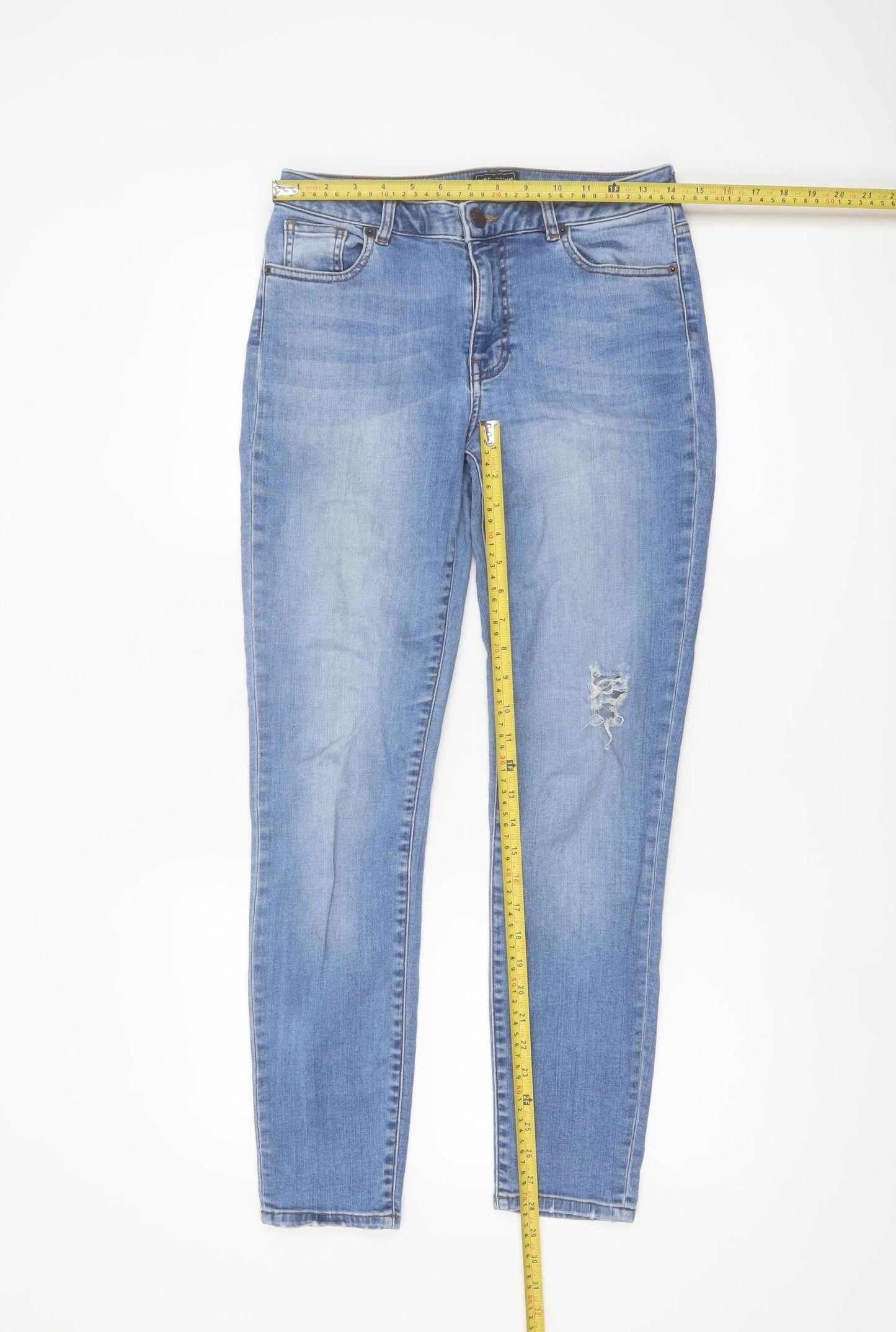 WAREDENIM Women's Blue Skinny Mid-Rise Stretch Jeans UK 10