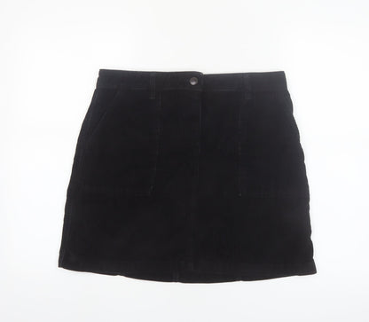 Next Women’s Black Corduroy A-Line Skirt Size 12