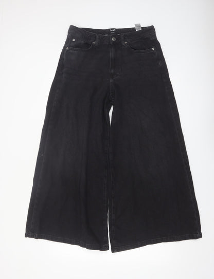 Marks and Spencer Women's Black Wide-Leg Jeans Size 12 Short