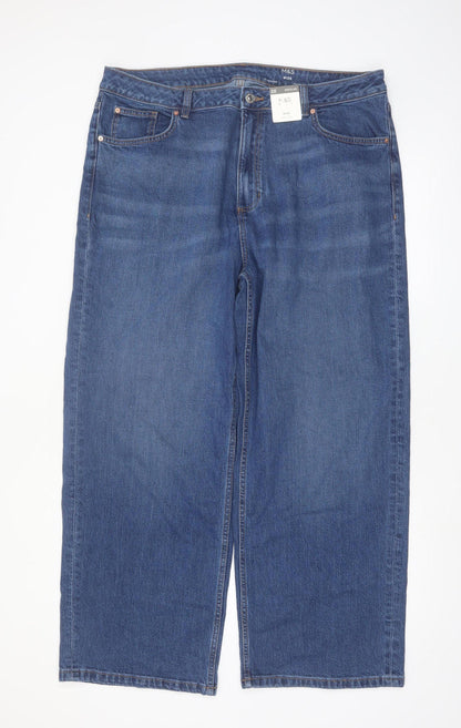 Marks and Spencer Women’s Blue Wide-Leg Jeans Size 20 Regular