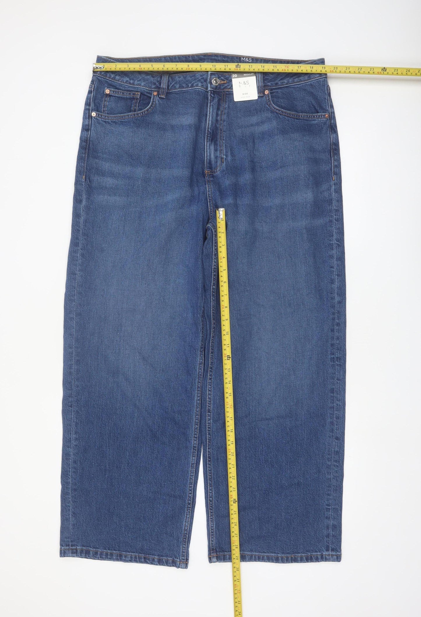 Marks and Spencer Women’s Blue Wide-Leg Jeans Size 20 Regular