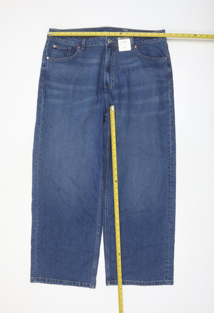 Marks and Spencer Women’s Blue Wide-Leg Jeans Size 20 Regular
