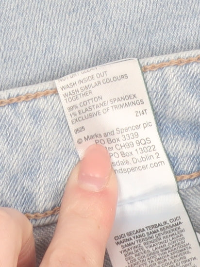 Marks and Spencer Women's Blue Mom Jeans Size 10 Tall High Rise