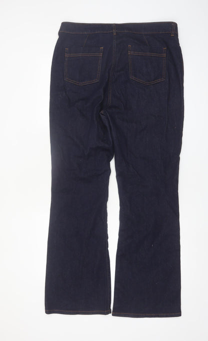Tu Women’s Dark Blue Bootcut Jeans Size 16 High Rise Denim