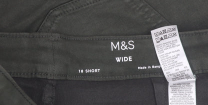 Marks and Spencer Women’s Green Size 18 Short Wide-Leg Jeans