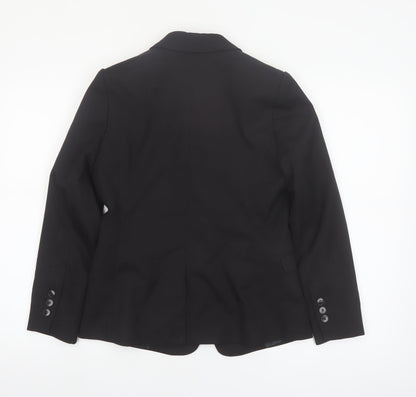 Next Women Black Petite Blazer Single-Breasted UK 8P Classic Fit