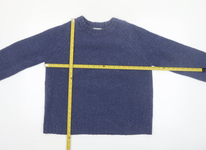 WoolOvers Womens Blue Pure Wool Chunky Knit Jumper Size M