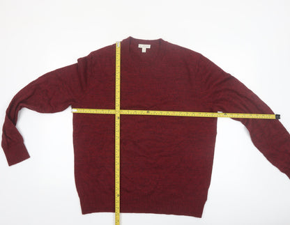 GAP Men's Red Cotton Crew Neck Pullover Jumper Size L