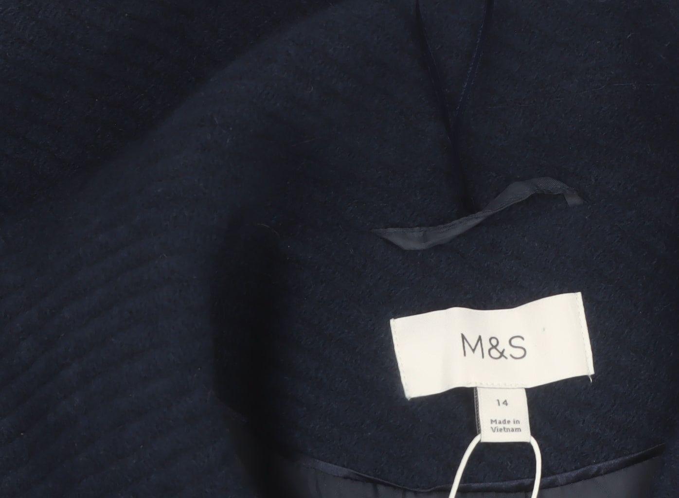 Marks and Spencer Women's Blue Wool Blend Pea Coat Size 14