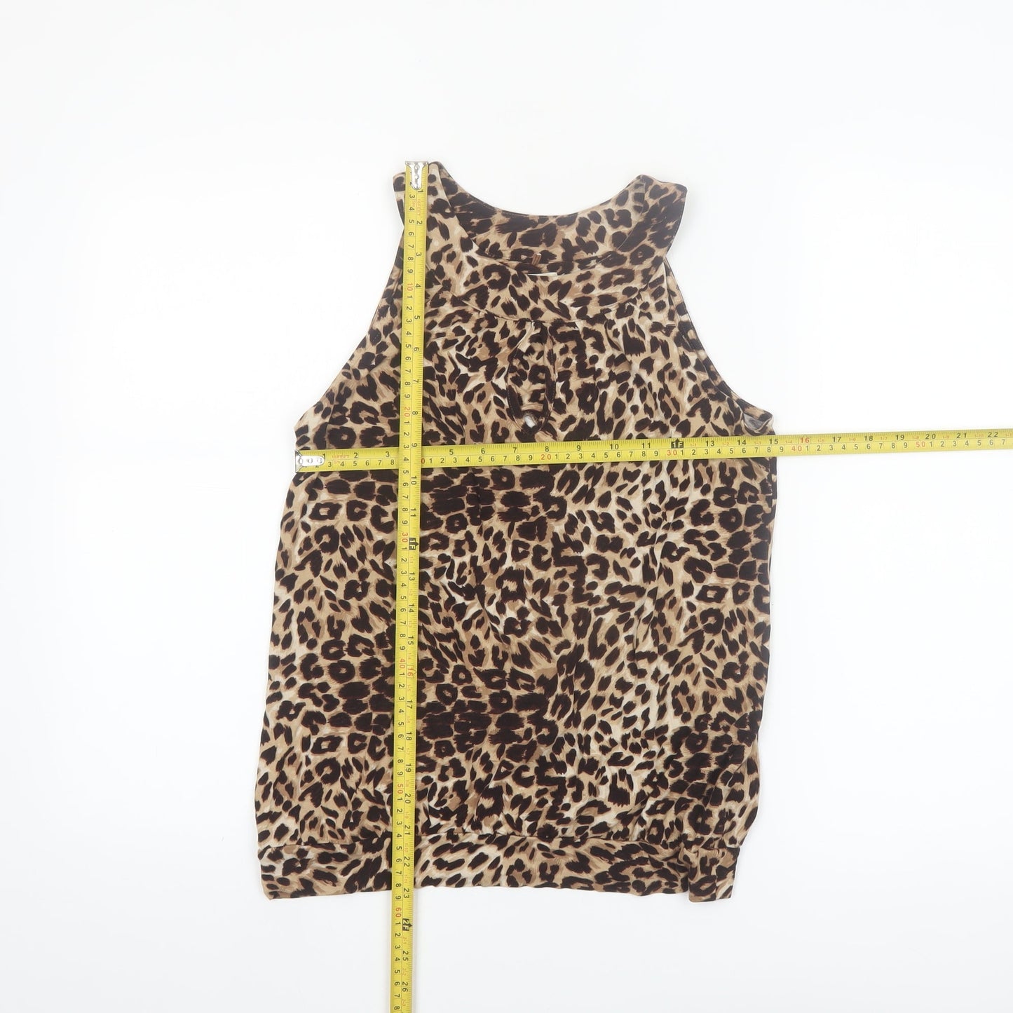 Next Women's Brown Animal Print Sleeveless Tank Top Size 10
