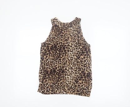 Next Women's Brown Animal Print Sleeveless Tank Top Size 10