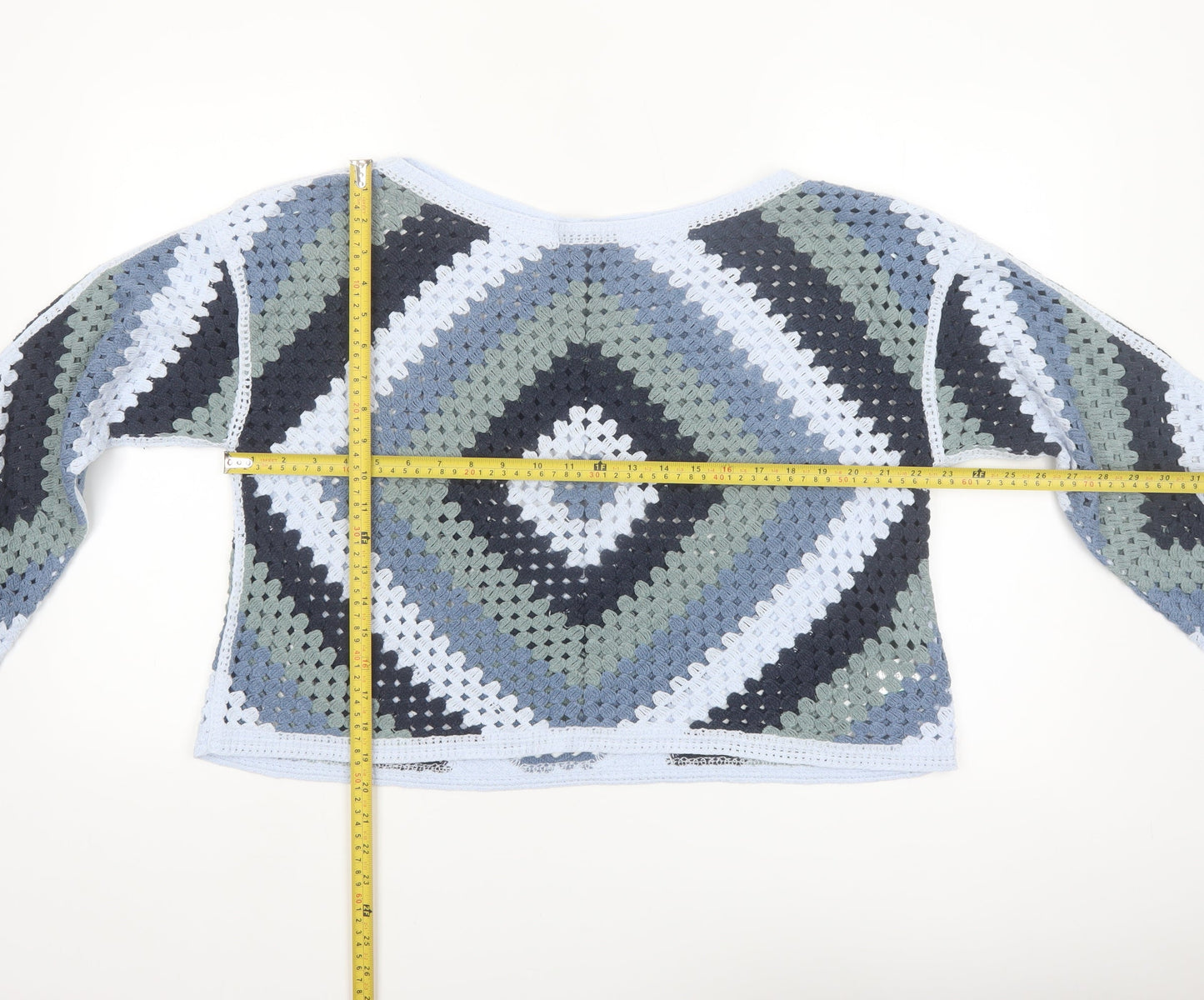 Next Women’s Multicoloured Crochet Cardigan M Cotton Blend Boho Style