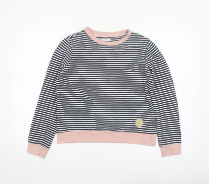 Reserved Women’s Navy Striped Sweatshirt Medium Organic Cotton