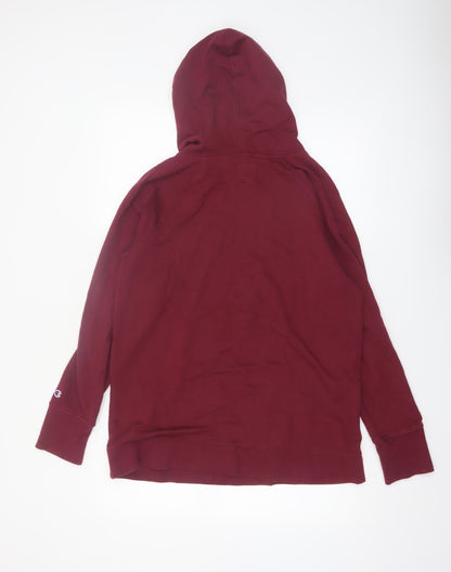 Champion Men's Red Pullover Hoodie Large Logo Athletic Sweatshirt
