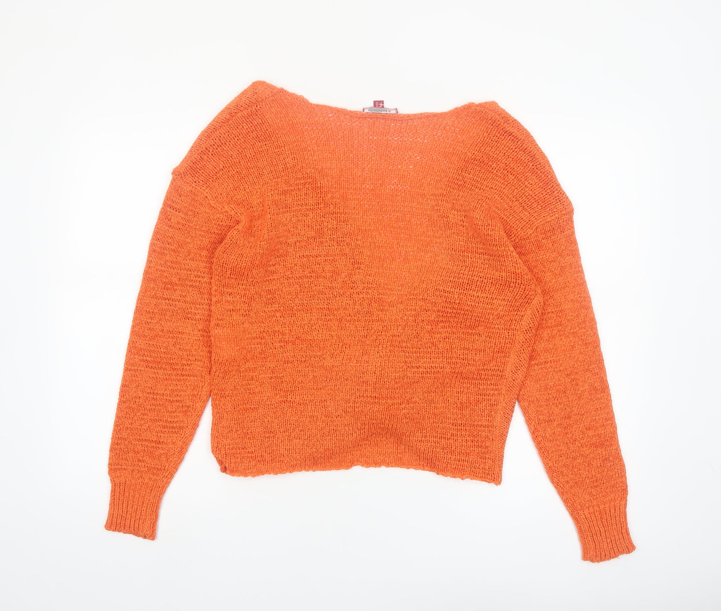 Joe Browns Women’s Orange V-Neck Twist Front Knit Jumper Size 12