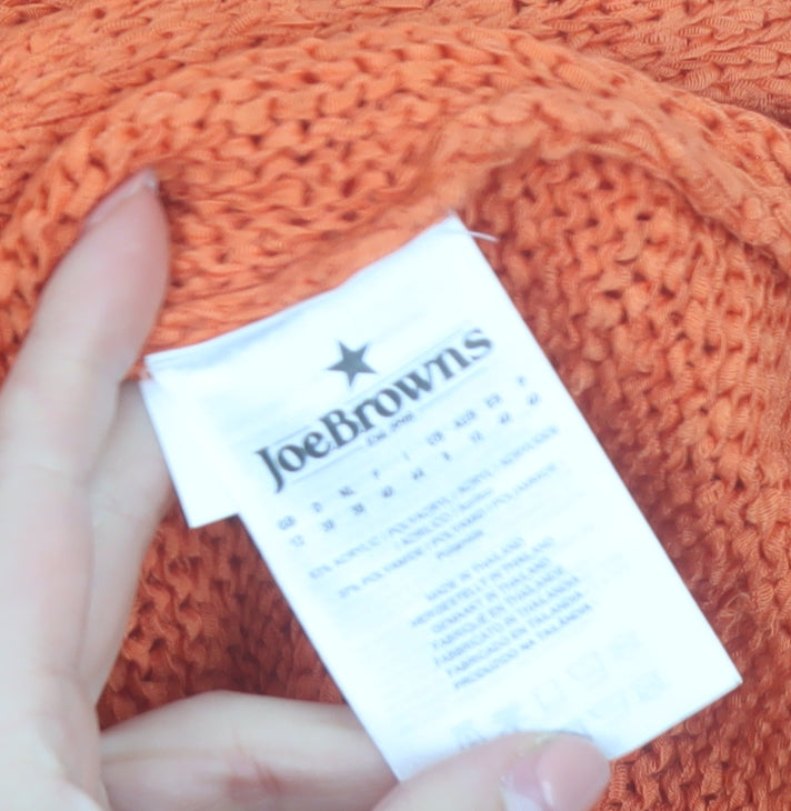 Joe Browns Women’s Orange V-Neck Twist Front Knit Jumper Size 12