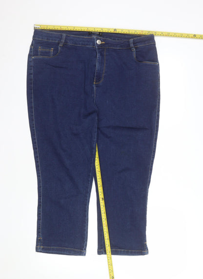Dunnes Stores Women's Blue Denim Stretch Bermuda Shorts Size 18