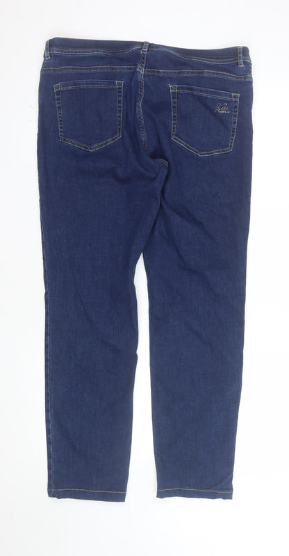 Gina by Zerres Women Blue Size 18 Straight Stretch Jeans