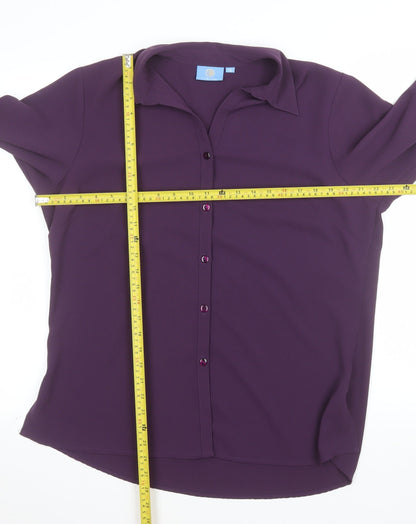 Classic Women's Purple Long Sleeve Button-Up Blouse Size 18