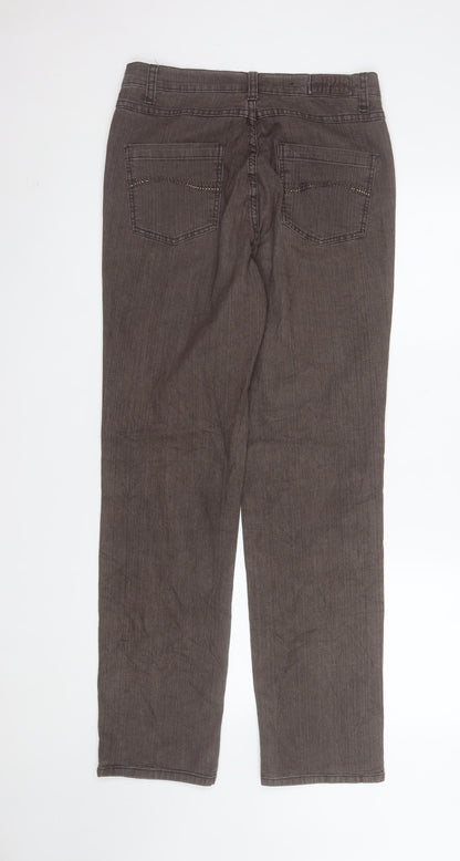 Nicole Women Brown Straight Jeans Size 12 Stretch Denim