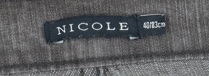 Nicole Women Brown Straight Jeans Size 12 Stretch Denim