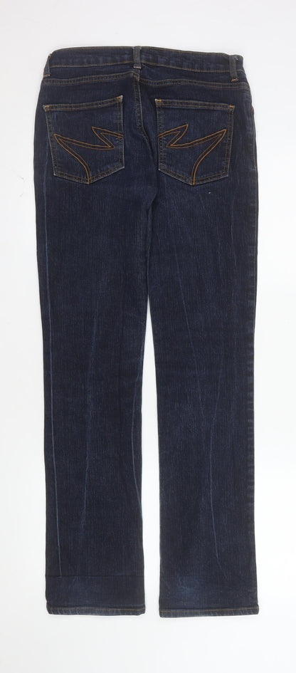Shakira Women's Blue Straight Leg Stretch Denim Jeans Size 12