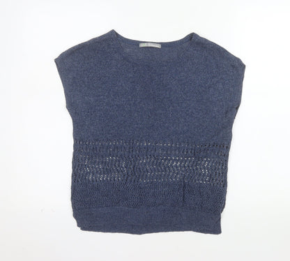 Marks and Spencer Women Blue Linen Blend Sleeveless Pullover Jumper UK 12