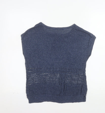 Marks and Spencer Women Blue Linen Blend Sleeveless Pullover Jumper UK 12
