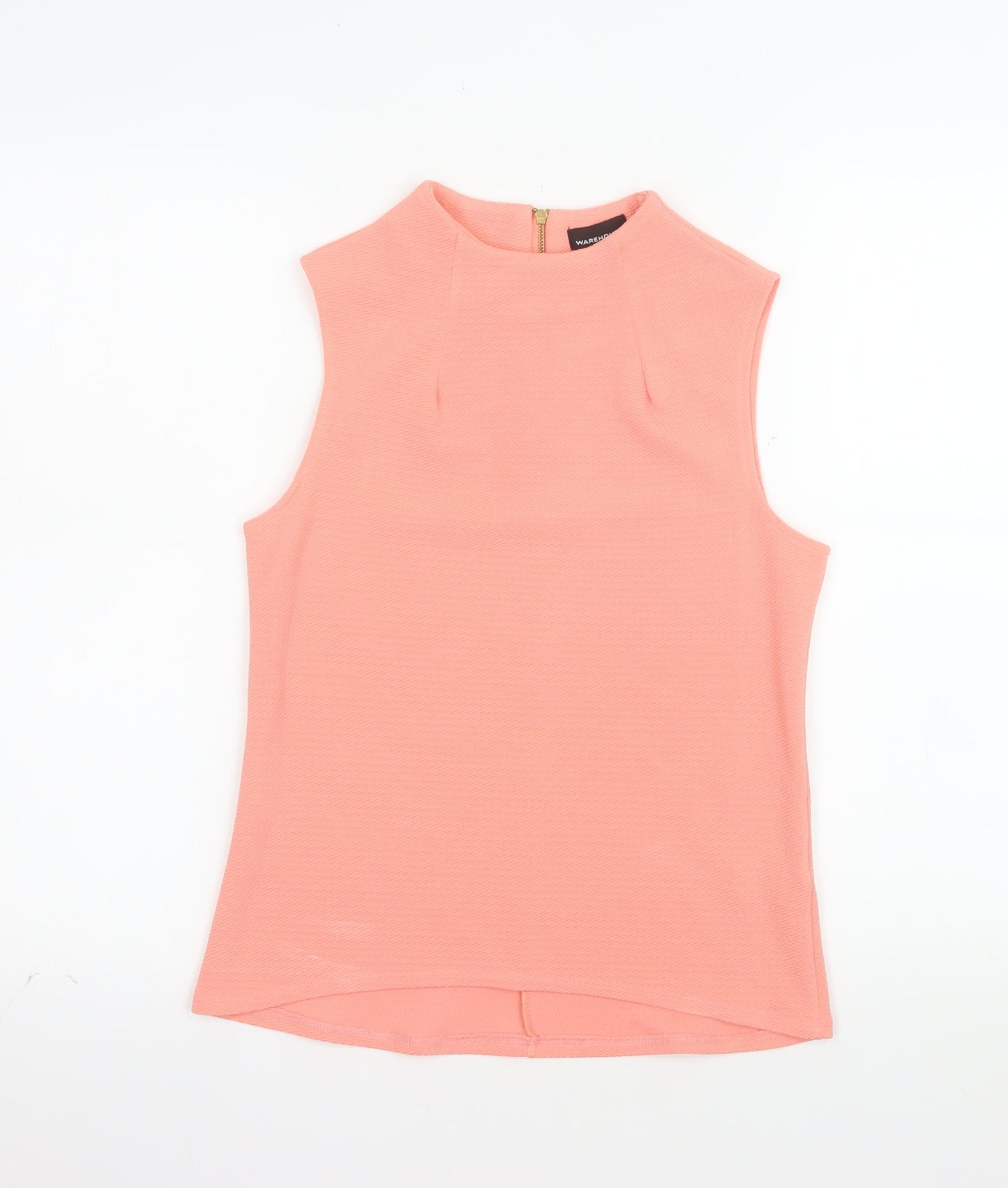 Warehouse Women’s Pink Sleeveless High Neck Blouse UK 10