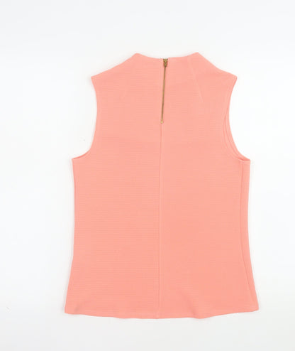 Warehouse Women’s Pink Sleeveless High Neck Blouse UK 10