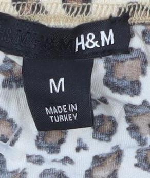 H&M Women’s Beige Leopard Print Halter Camisole Tank Top M