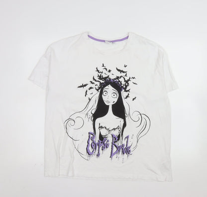 Corpse Bride Women’s White 2XL T-Shirt Gothic Movie Graphic Tee