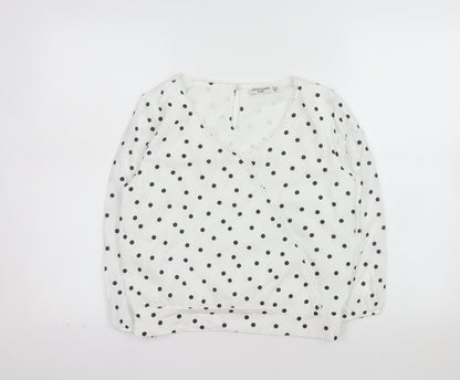 Abercrombie Kids Girls White Polka Dot Wrap Blouse Top 15-16 Years