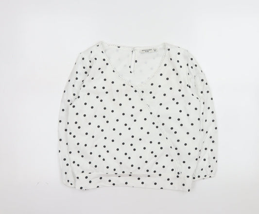 Abercrombie Kids Girls White Polka Dot Wrap Blouse Top 15-16 Years