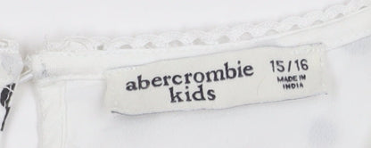 Abercrombie Kids Girls White Polka Dot Wrap Blouse Top 15-16 Years