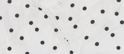 Abercrombie Kids Girls White Polka Dot Wrap Blouse Top 15-16 Years