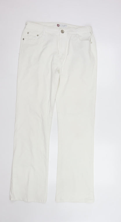 Sunbird Women’s White Straight Leg Cotton Jeans Size 34