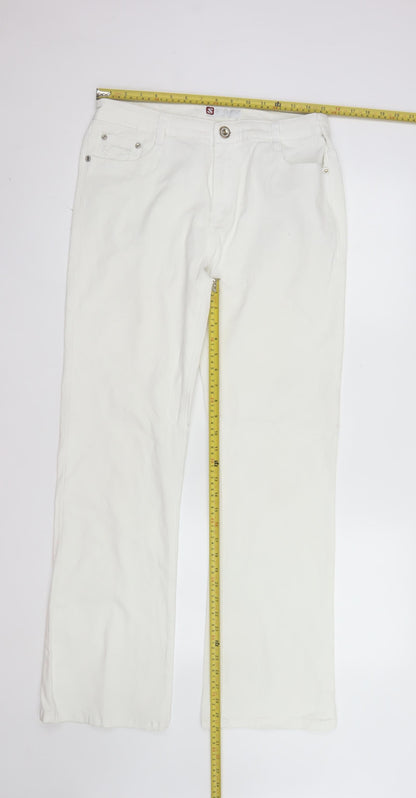 Sunbird Women’s White Straight Leg Cotton Jeans Size 34