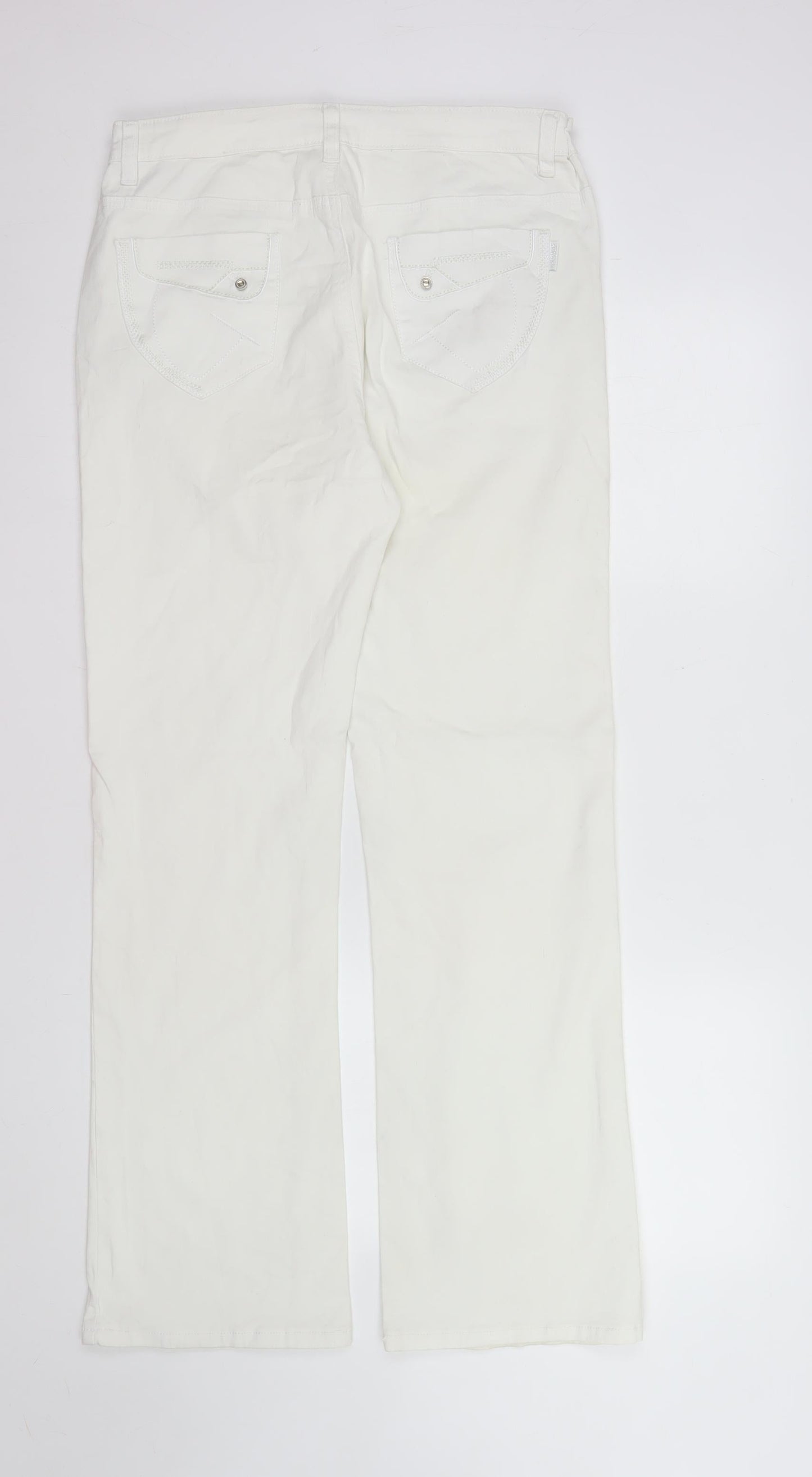 Sunbird Women’s White Straight Leg Cotton Jeans Size 34