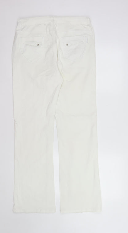 Sunbird Women’s White Straight Leg Cotton Jeans Size 34