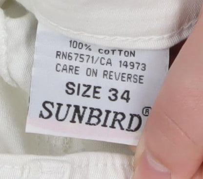 Sunbird Women’s White Straight Leg Cotton Jeans Size 34