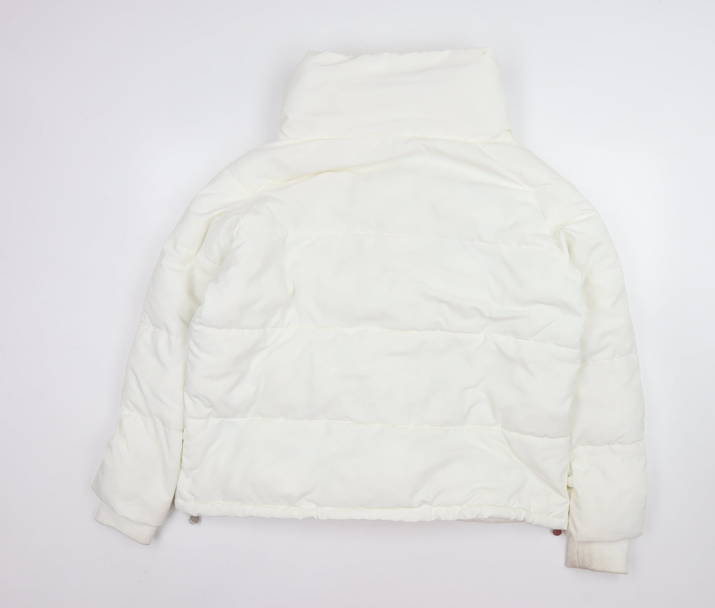 Quiz Women's White Puffer Jacket Size 16 Winter Zip Coat