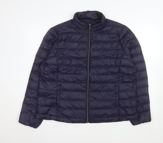 Marks and Spencer Women's Blue Puffer Jacket UK 22 Down Filled