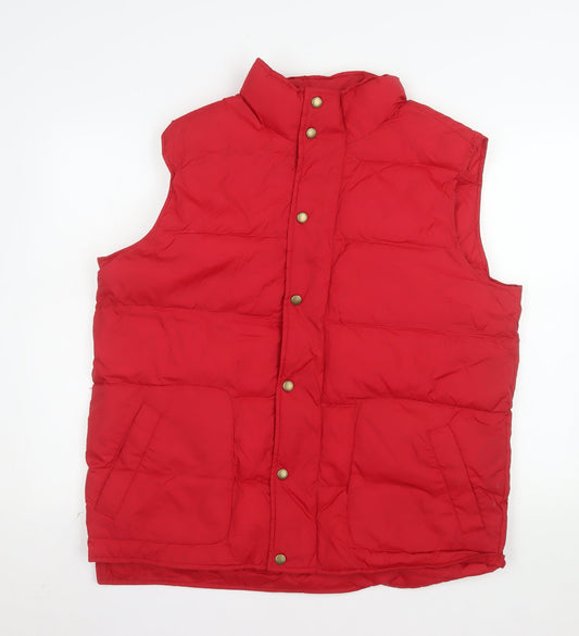 Lands' End Men's Red Down Padded Bodywarmer Gilet Size L 42-44