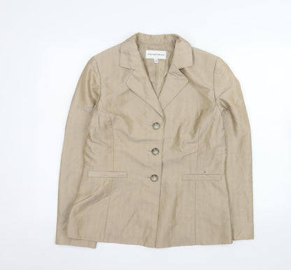Jones New York Women Beige Size 14 Single-Breasted Blazer Jacket