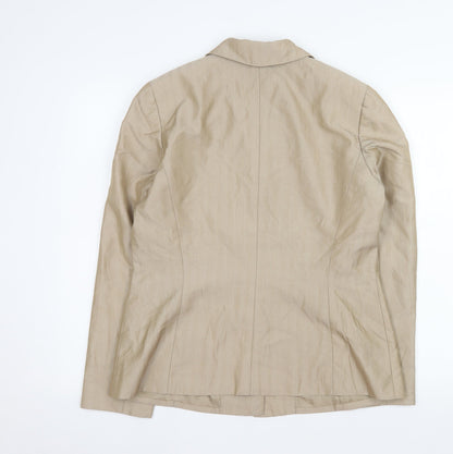 Jones New York Women Beige Size 14 Single-Breasted Blazer Jacket