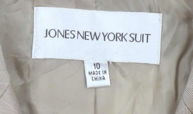 Jones New York Women Beige Size 14 Single-Breasted Blazer Jacket