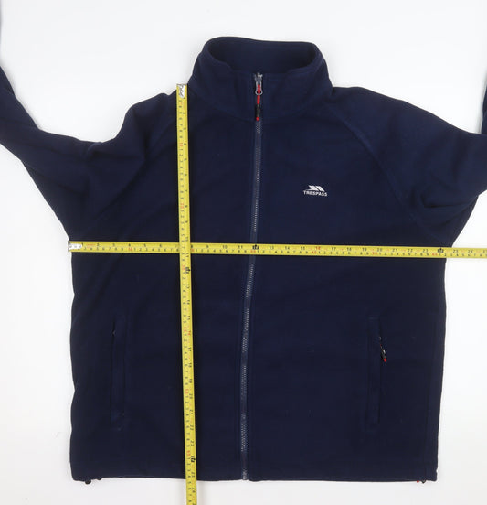 Trespass Men Blue Fleece Full Zip Outdoor Jacket Size L