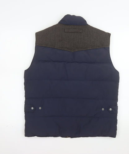 GANT Men's Blue Padded Tweed Collar Waistcoat Size M