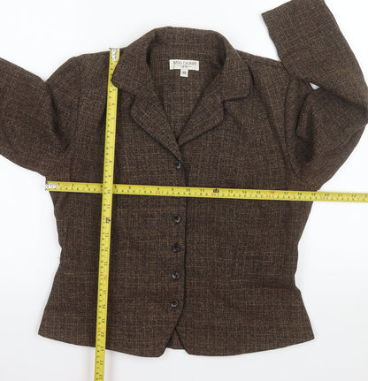 Miss Dorby Women's Brown Tweed Wool Blend Blazer Size 10
